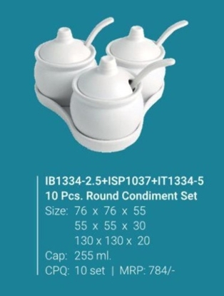 Picture of 10 Pcs Round Condiment Set