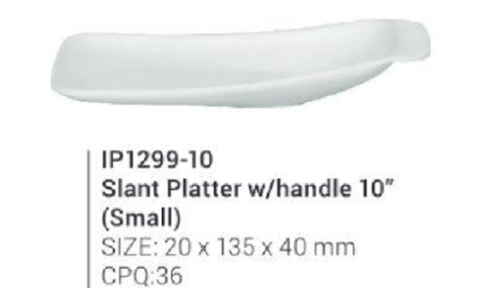 Picture of IP1299-10 slant Platter w/handle small 10"