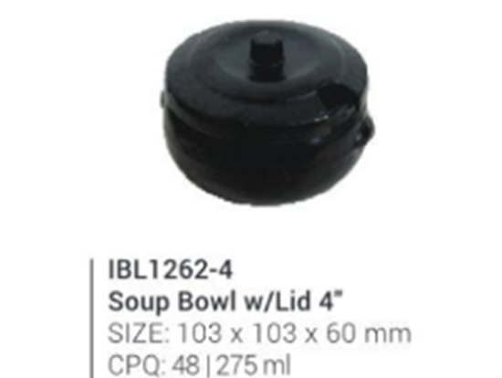 Picture of IBL1262-4 Soup Bowl with lid 4"White(MF)_275 ml